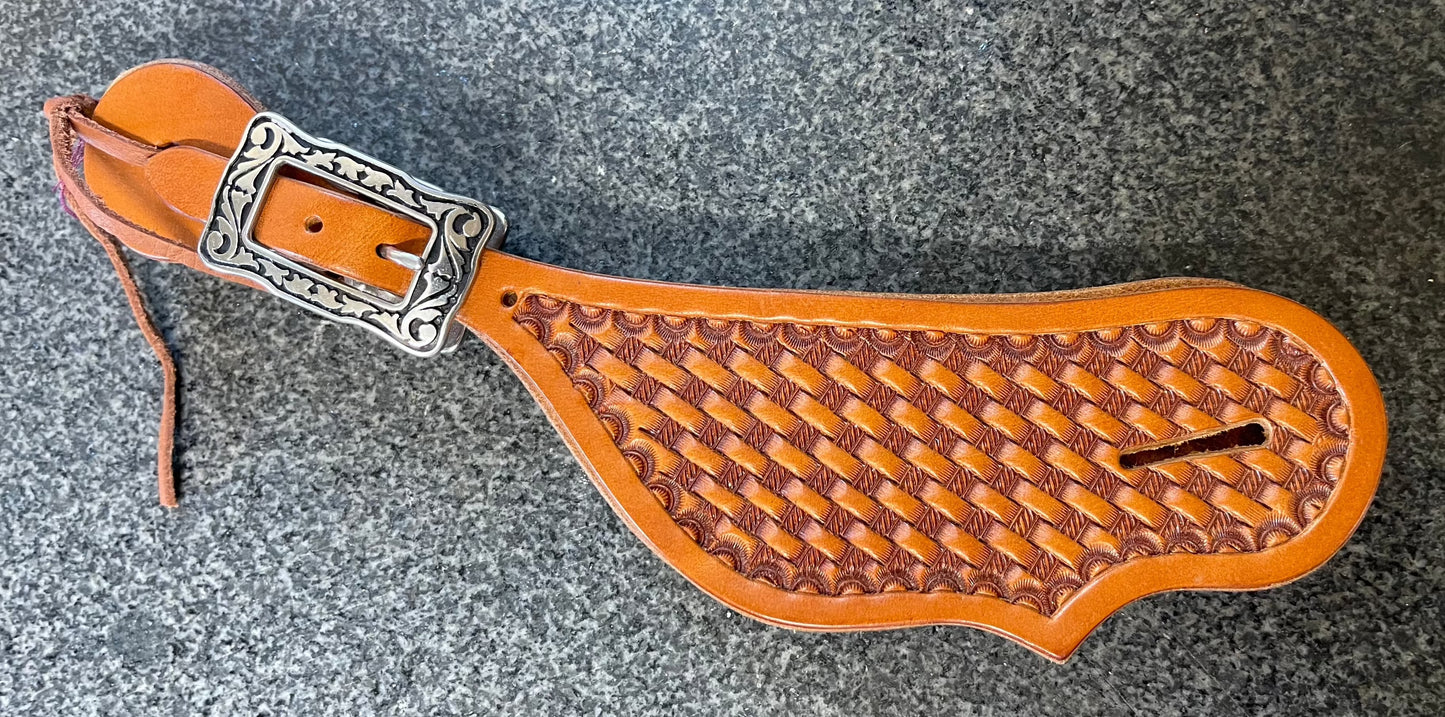 Basket Stamped Tear Drop Spur Straps - Ready to Ship