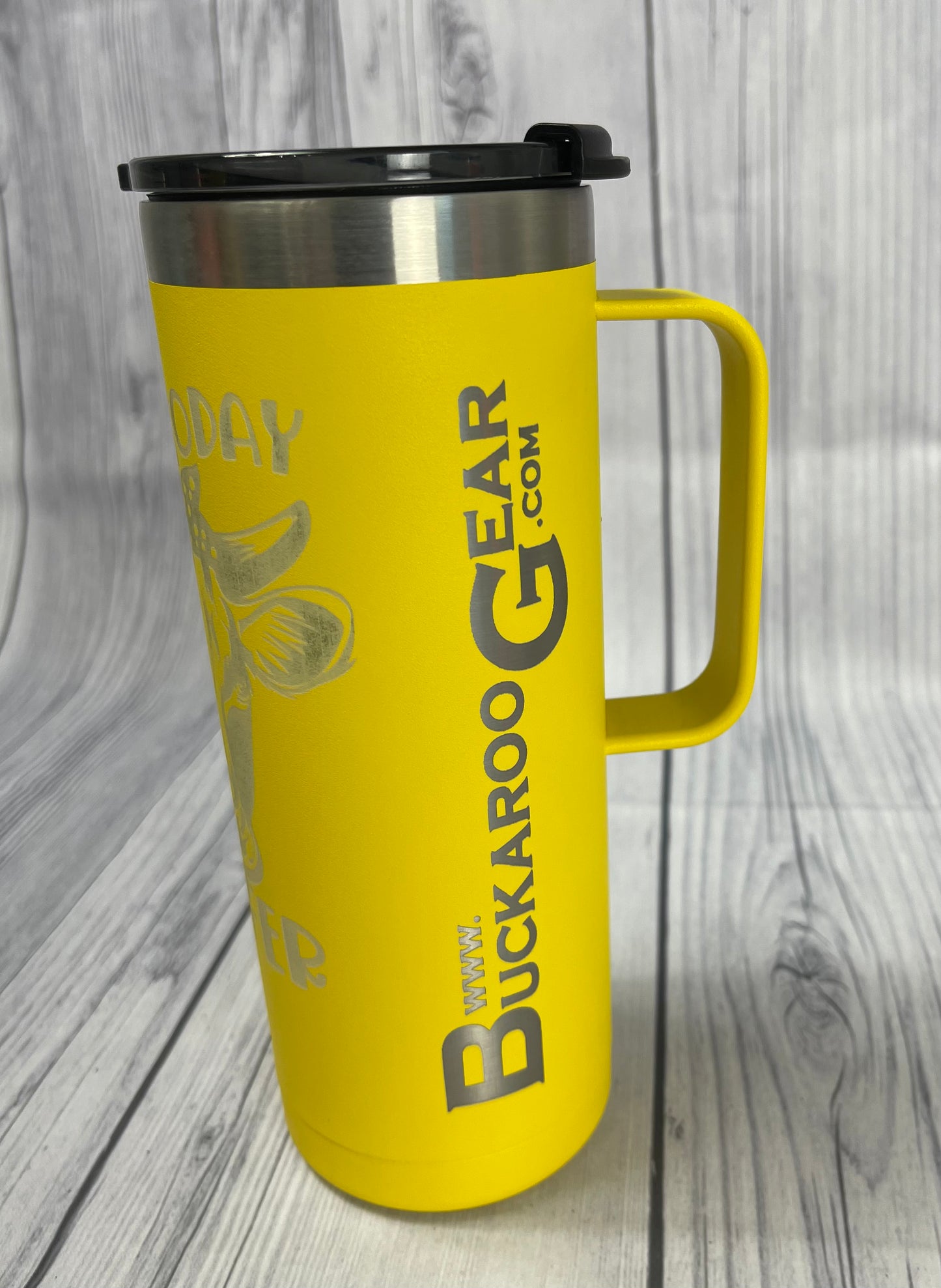 RTIC 20oz Travel Mug - "Not Today Heifer"  - Blemished Sunflower Color