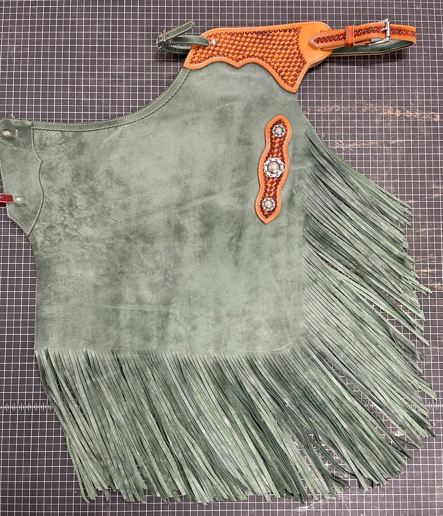 Distressed Green BuckarooGear Chinks - Ready To Ship