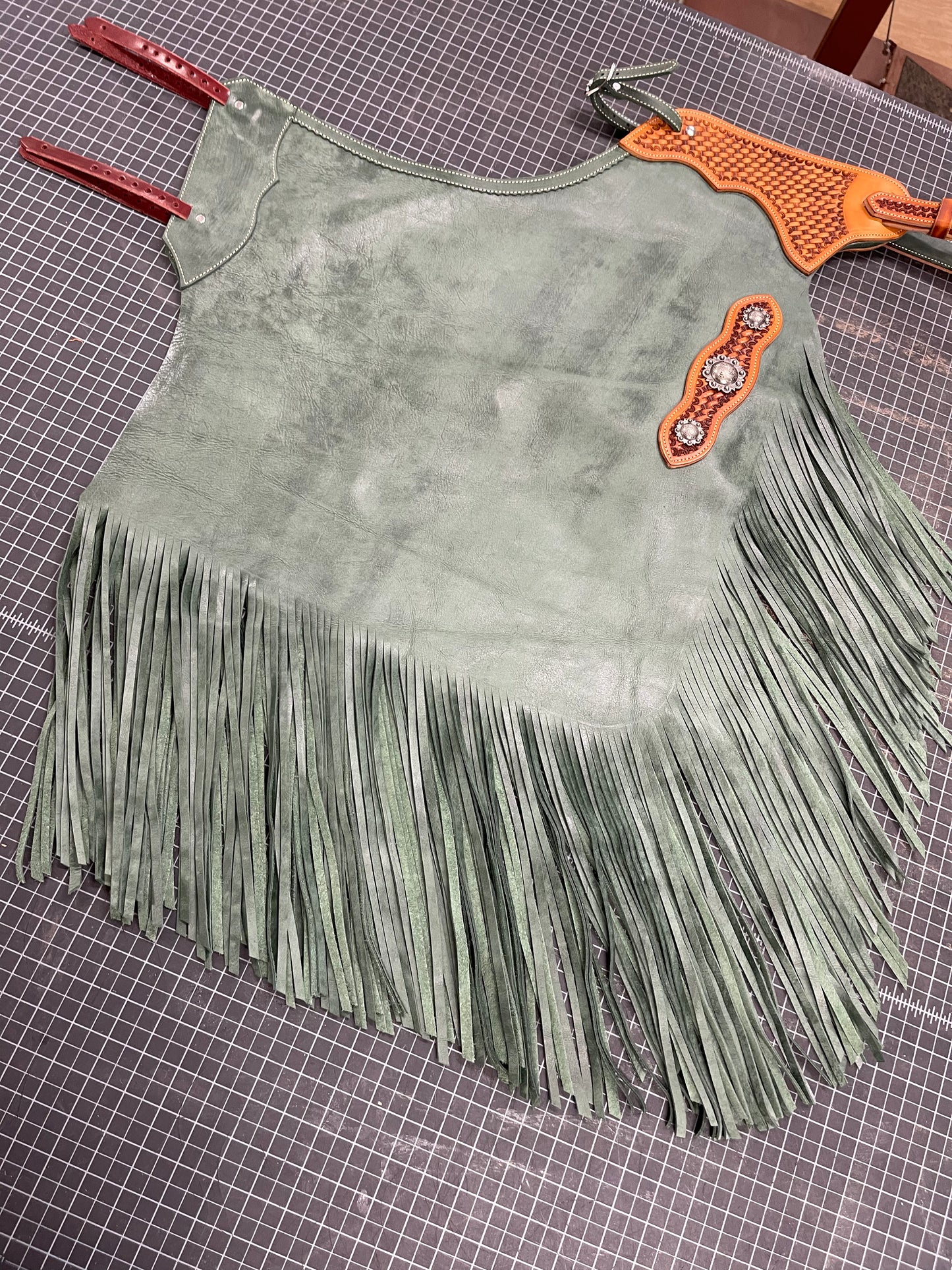 Distressed Green BuckarooGear Chinks - Ready To Ship