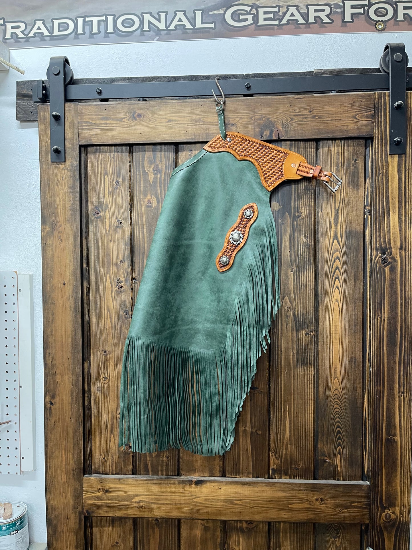 Distressed Green BuckarooGear Chinks - Ready To Ship