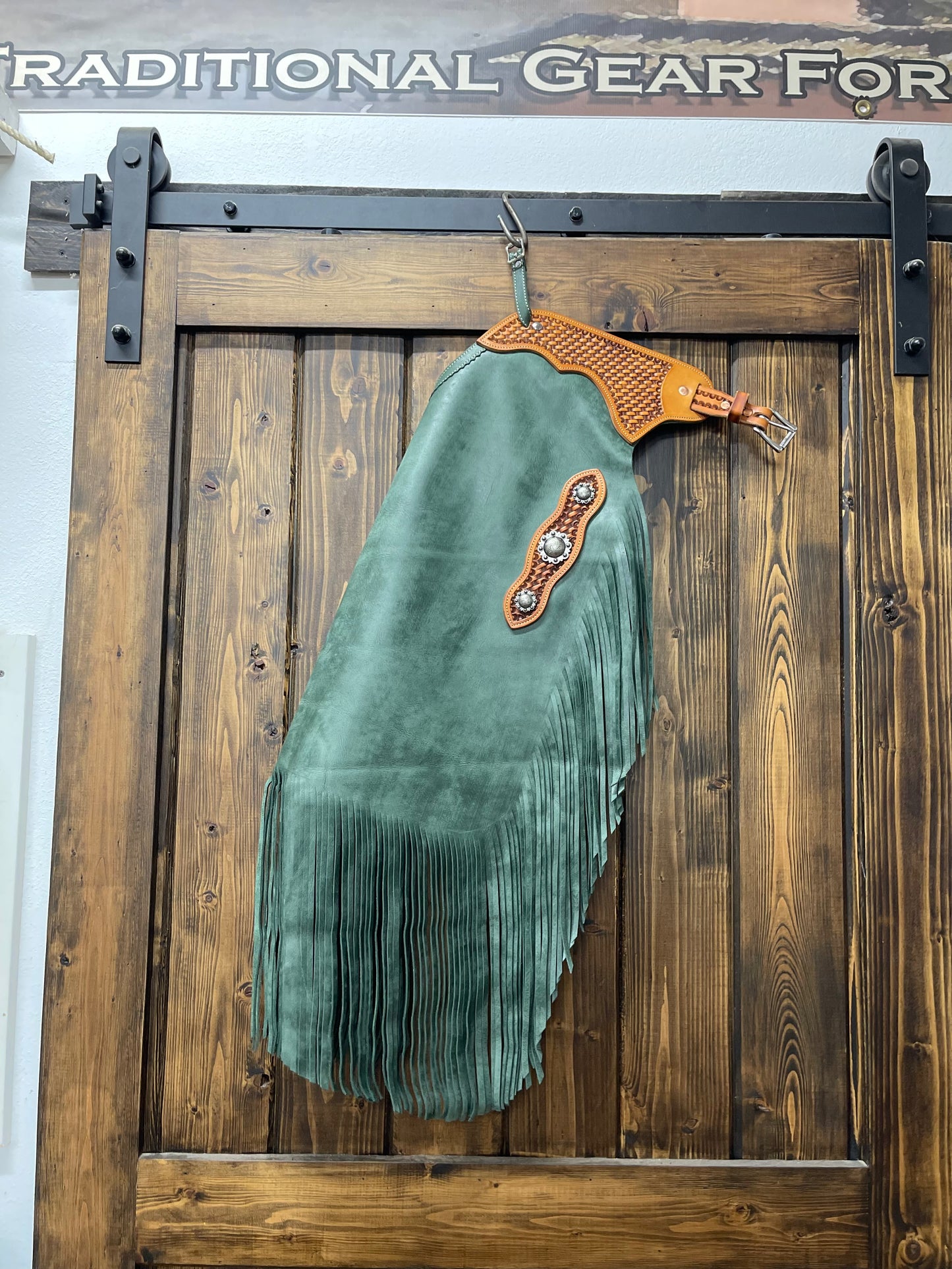 Distressed Green BuckarooGear Chinks - Ready To Ship