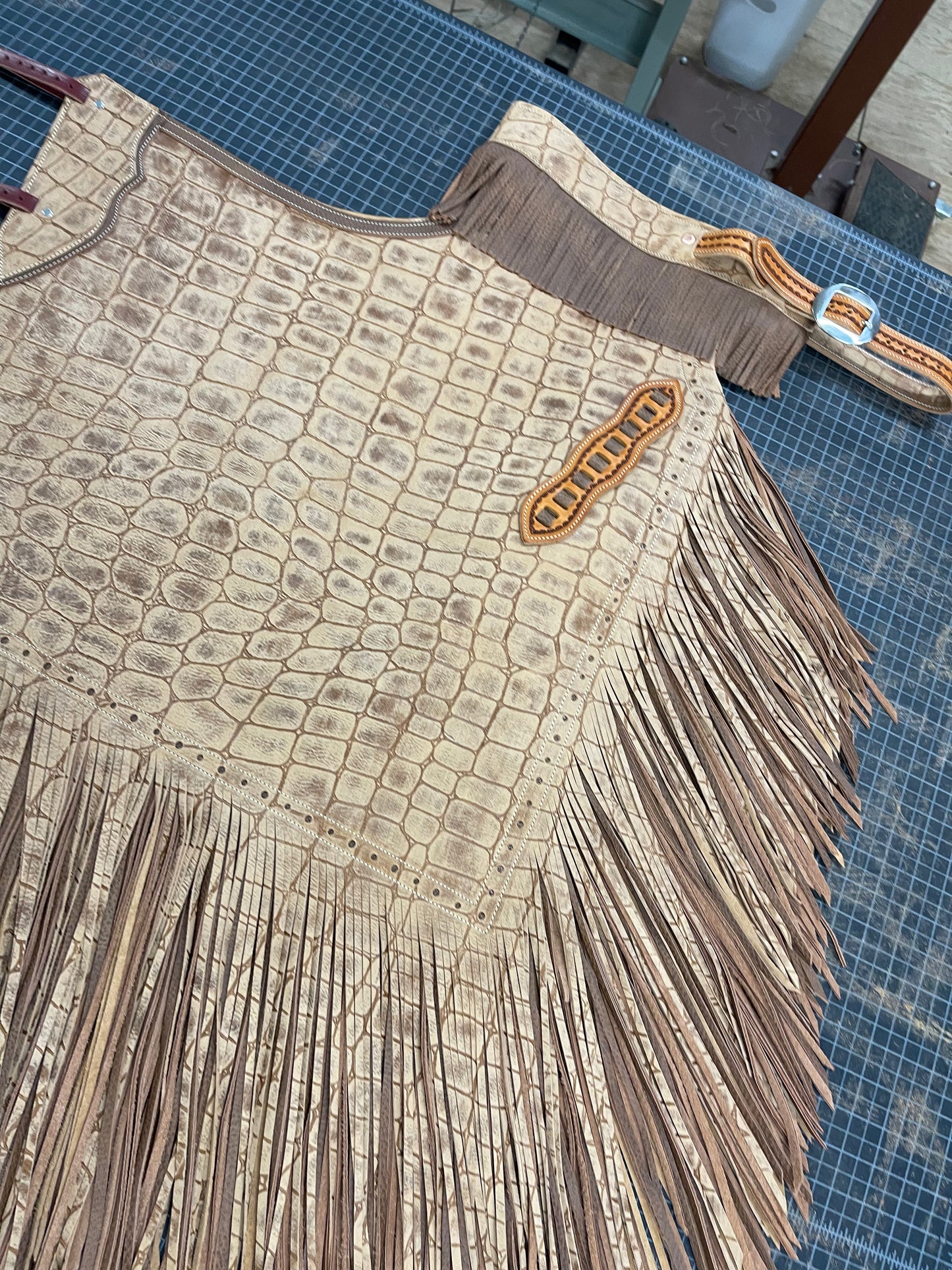 Distressed Brown Embossed GreatBasin Armitas - Ready To Ship