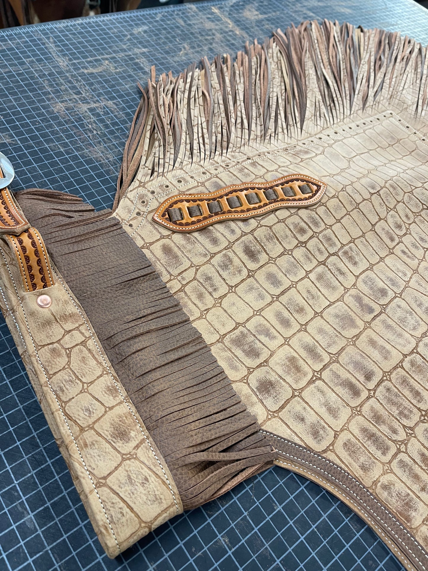 Distressed Brown Embossed GreatBasin Armitas - Ready To Ship