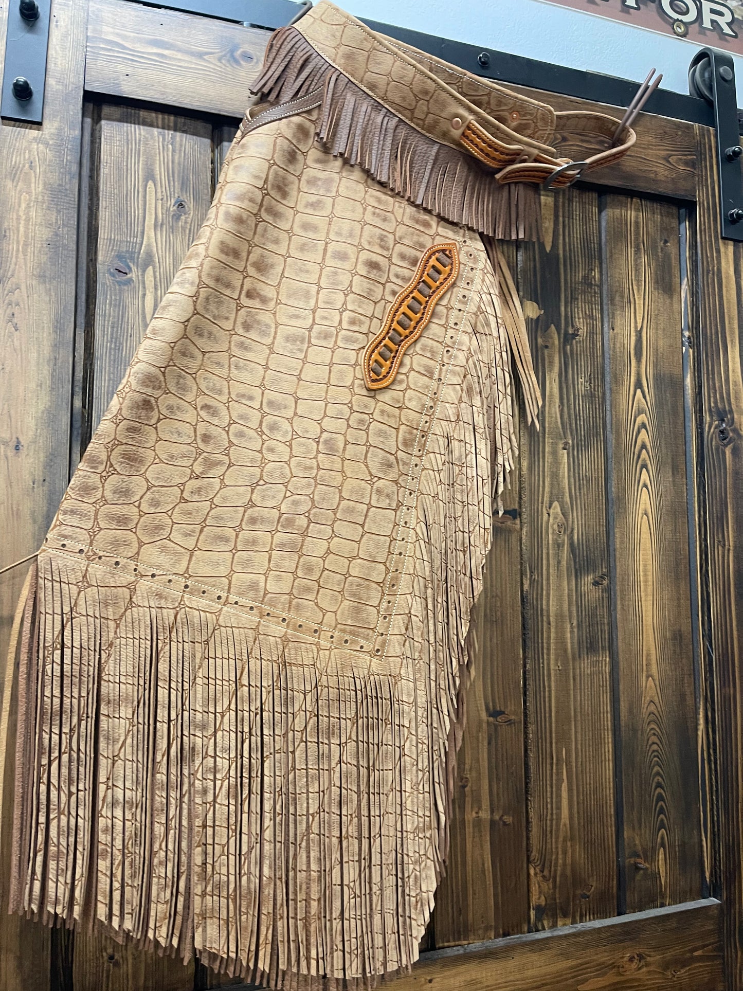 Distressed Brown Embossed GreatBasin Armitas - Ready To Ship