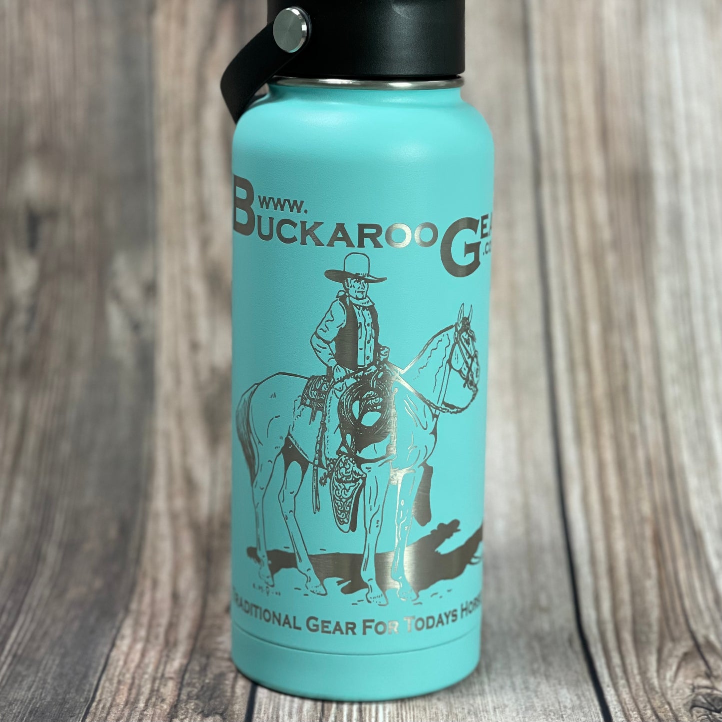 RTIC 32oz Bottle engraved with the Classic BuckarooGear Logo - Teal