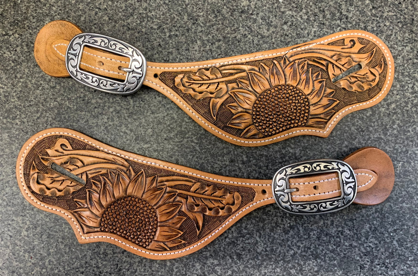 Tooled Purse Strap-Skull & Sunflower - DEUCES WILD TACK LLC